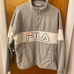 Fila Gray Quarter-Zip Pullover